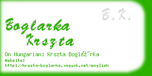 boglarka krszta business card